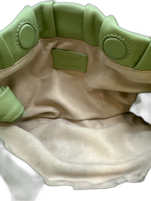 Elleme Mint Green Leather Gathered Magnetic Close Twisted shoulder bag Bag Mint Green / Small