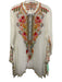 Johnny Was Size L White, Red & Multi Cupra Rayon Long Sleeve 1/4 Button Top White, Red & Multi / L