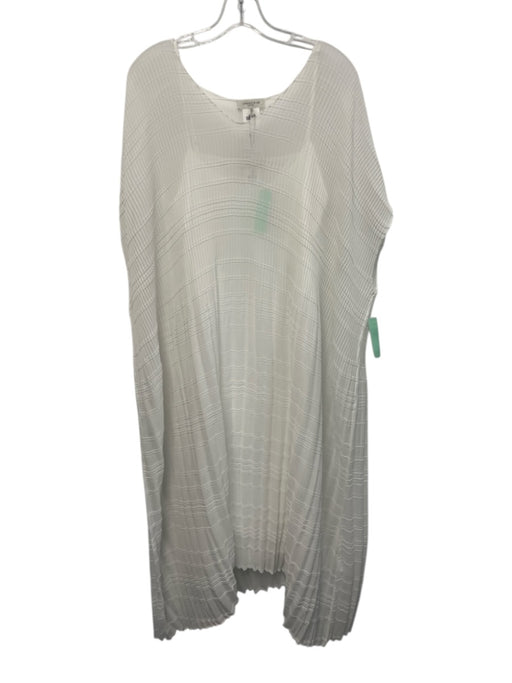 Lafayette 148 Size XXS White Sleeveless Pleated Chiffon Overlay Slip Inc Dress White / XXS