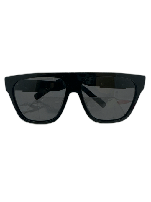 Christian Dior Black & White Acetate Logo Wayfarer Sunglasses Black & White
