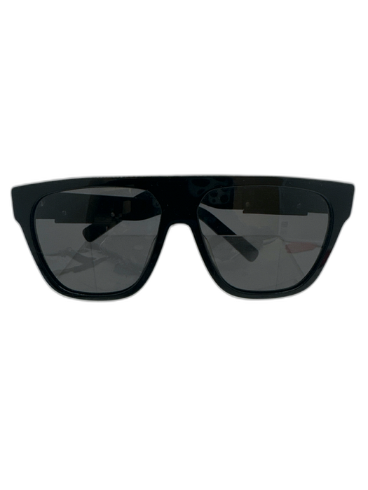 Christian Dior Black & White Acetate Logo Wayfarer Sunglasses Black & White