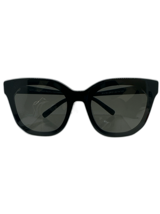 Diff Black Acetate Tinted Logo Oversize Wayfarer Sunglasses Black
