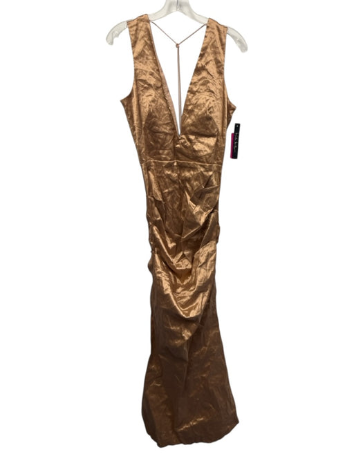 Nicole Miller Collection Size 8 Rose Gold Polyester Blend Sleeveless Gown Rose Gold / 8