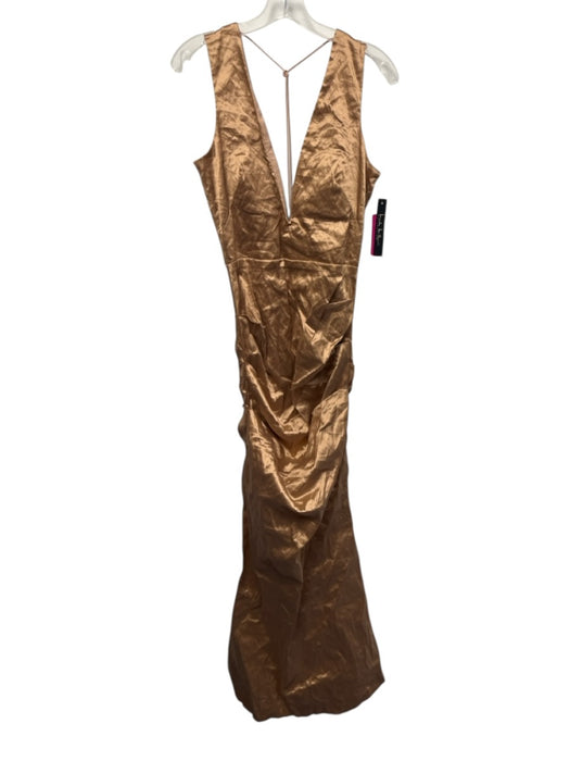 Nicole Miller Collection Size 8 Rose Gold Polyester Blend Sleeveless Gown Rose Gold / 8