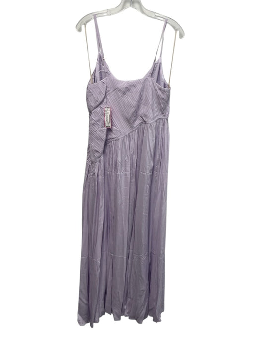 Trina Turk Size Medium Lilac Purple Rayon Spaghetti Strap Pintuck Gathered Dress Lilac Purple / Medium