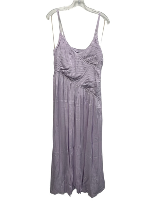 Trina Turk Size Medium Lilac Purple Rayon Spaghetti Strap Pintuck Gathered Dress Lilac Purple / Medium