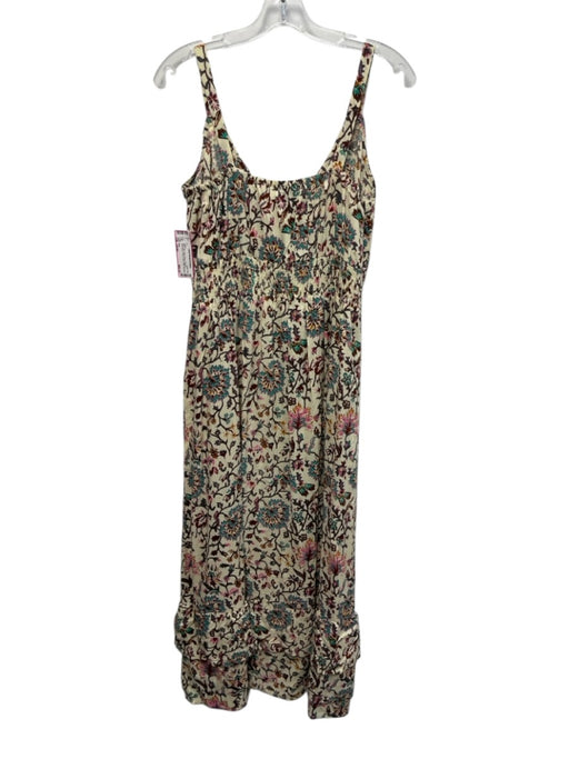 Raga Size Large Pink, Gray, Green Viscose Sleeveless Floral V Neck Midi Dress Pink, Gray, Green / Large