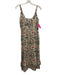 Raga Size Large Pink, Gray, Green Viscose Sleeveless Floral V Neck Midi Dress Pink, Gray, Green / Large