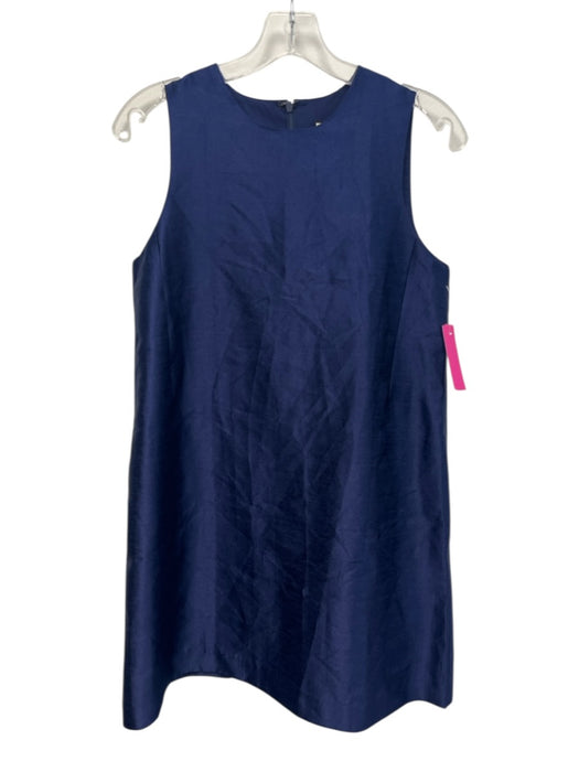 Tuckernuck Size XS Navy Blue Rayon Blend Sleeveless Darted Satin Dress Navy Blue / XS