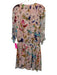 Nicole Miller Collection Size Large Pink, Blue, Green Silk Long Sleeve Dress Pink, Blue, Green / Large