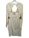 Marchesa Notte Size 12 Cream & Brown Polyester Blend Long Sleeve Floral Dress Cream & Brown / 12