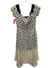 Nicole Miller Collection Size 12 Black & White Cap Sleeve Lace Paisley Gown Black & White / 12