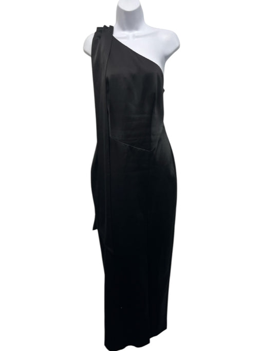Rasario Size 42 Black Polyester Blend Sleeveless Satin Bow Detail Open Back Gown Black / 42