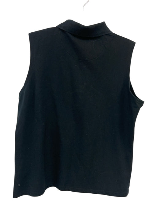 Burberry Golf Size XL Black Cotton Blend Sleeveless Tartan Plaid Polo Logo Top Black / XL