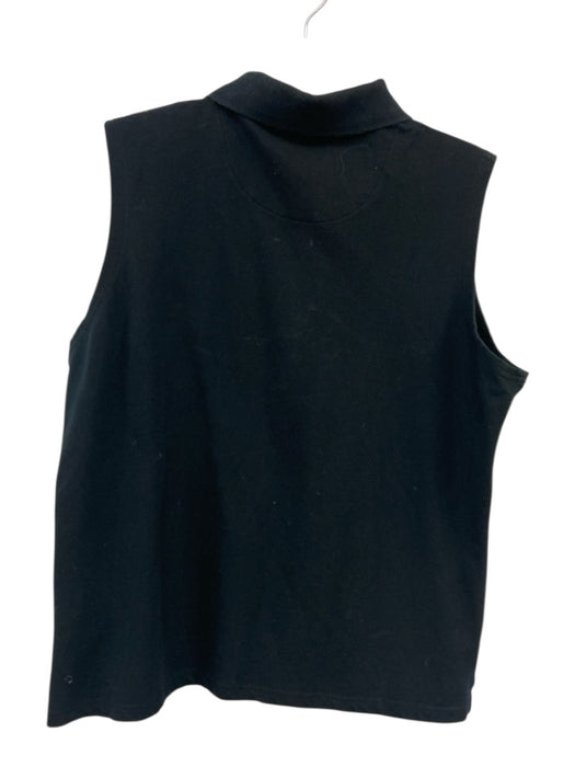 Burberry Golf Size XL Black Cotton Blend Sleeveless Tartan Plaid Polo Logo Top Black / XL