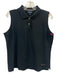 Burberry Golf Size XL Black Cotton Blend Sleeveless Tartan Plaid Polo Logo Top Black / XL