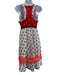 Valentino Size 38 Red, Pink & Blue Silk Floral Shimmer Detail Sleeveless Dress Red, Pink & Blue / 38