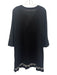 Calme Johnny Was Size S Black & Gray Cotton 3/4 Sleeve Swiss Dot V Neck Dress Black & Gray / S