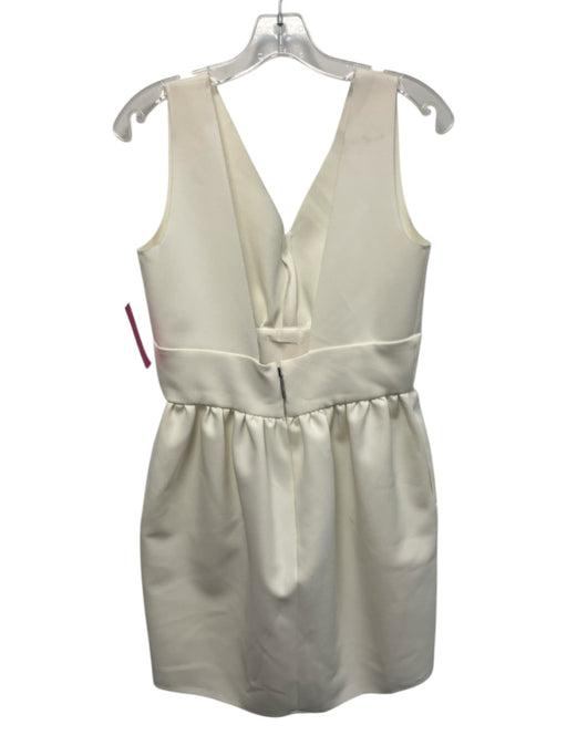 MSGM Size 42 White Polyester Blend Sleeveless V Neck Gathered Waist Dress White / 42