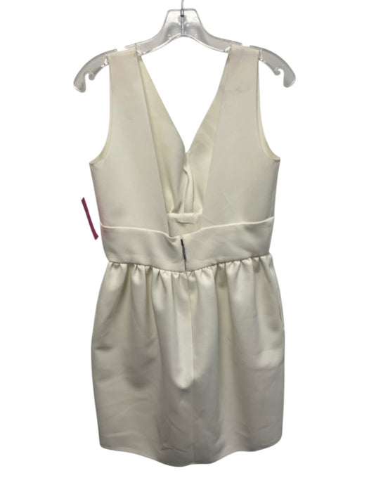 MSGM Size 42 White Polyester Blend Sleeveless V Neck Gathered Waist Dress White / 42