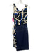 Marni Size 42 Blue, Black & Cream Viscose Sleeveless Wrap Detail Wrap Dress Blue, Black & Cream / 42