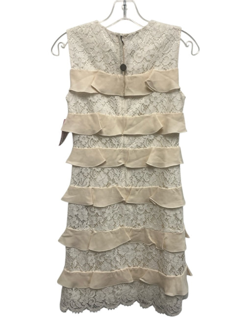 Dolce & Gabbana Size 36 Cream White Cotton Blend Floral Lace Overlay Dress Cream White / 36