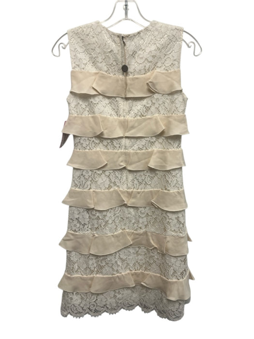 Dolce & Gabbana Size 36 Cream White Cotton Blend Floral Lace Overlay Dress Cream White / 36