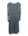 IRO Size 42 White, Teal & Orange Viscose Long Sleeve V Neck Geometric Dress White, Teal & Orange / 42