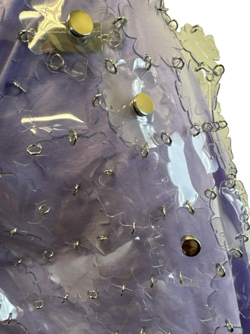 Paco Rabanne Size 40 Purple & Clear PVC & Viscose Flower Applique Mini Skirt Purple & Clear / 40