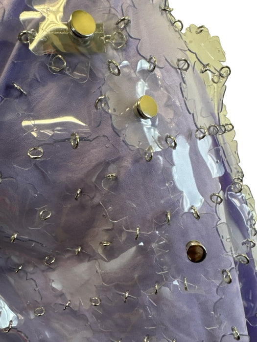 Paco Rabanne Size 40 Purple & Clear PVC & Viscose Flower Applique Mini Skirt Purple & Clear / 40