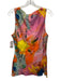 ROMY Size L Pink & Multi Viscose Blend Sleeveless V Neck Gathered Detail Top Pink & Multi / L