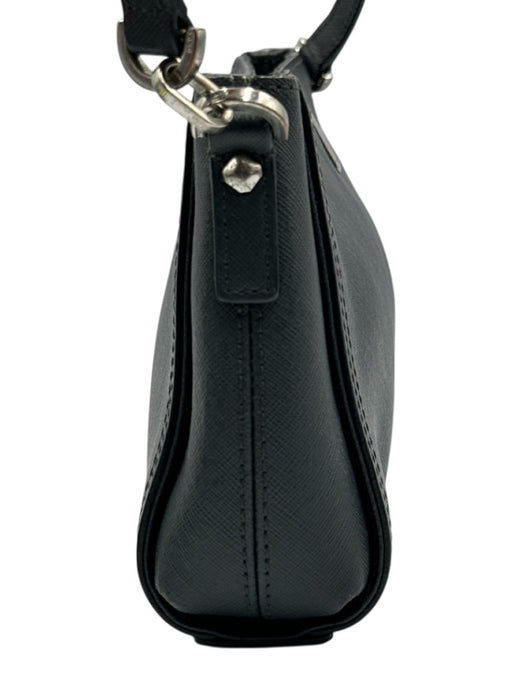MCM Dark Slate Blue Saffiano Leather Zip Top Silver Tone Hardware Shoulder Bag Dark Slate Blue