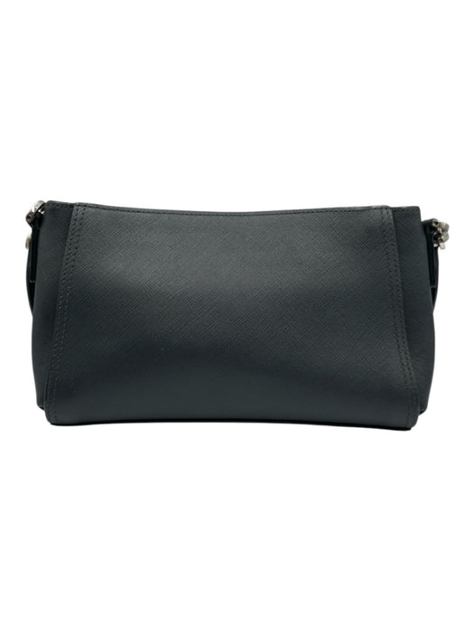 MCM Dark Slate Blue Saffiano Leather Zip Top Silver Tone Hardware Shoulder Bag Dark Slate Blue