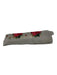 Yves Saint Laurent Gray, Red & Green Silk Roses Square Floral Logo Detail scarf Gray, Red & Green