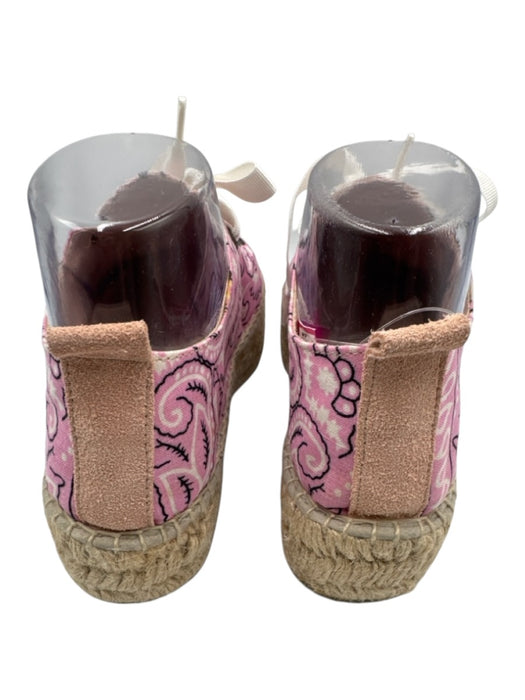Manebi Shoe Size 38 Pink, Beige & White textile upper Bandana Print Espadrille Pink, Beige & White / 38