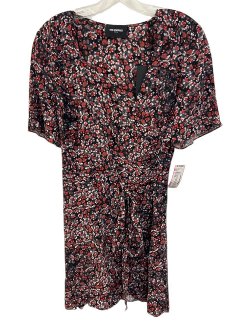 The Kooples Size 3 Black, Red, White Viscose Short Sleeve All Over Print Dress Black, Red, White / 3
