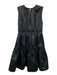 Rochas Size 38 Black Polyester Sleeveless Tie Waist pleats Midi Dress Black / 38