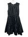 Rochas Size 38 Black Polyester Sleeveless Tie Waist pleats Midi Dress Black / 38