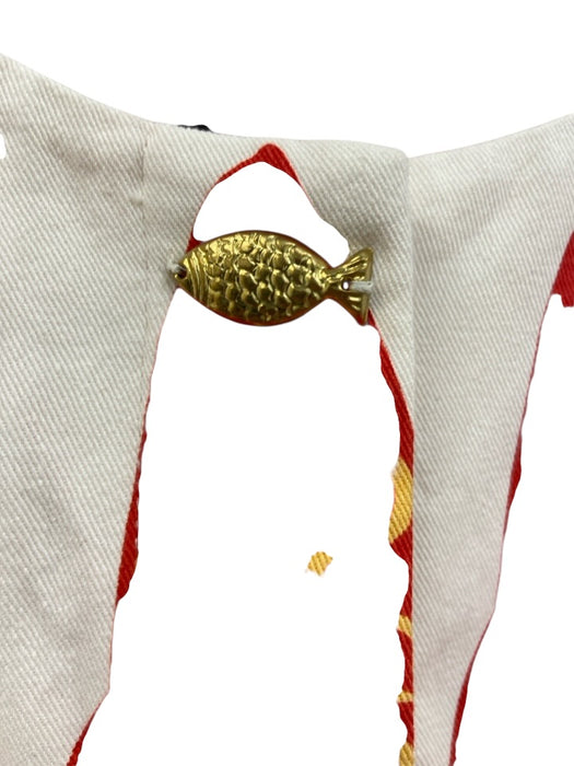 Never Fully Dressed Size 8 White, Red, Yellow Cotton Sleeveless Fish Dress White, Red, Yellow / 8