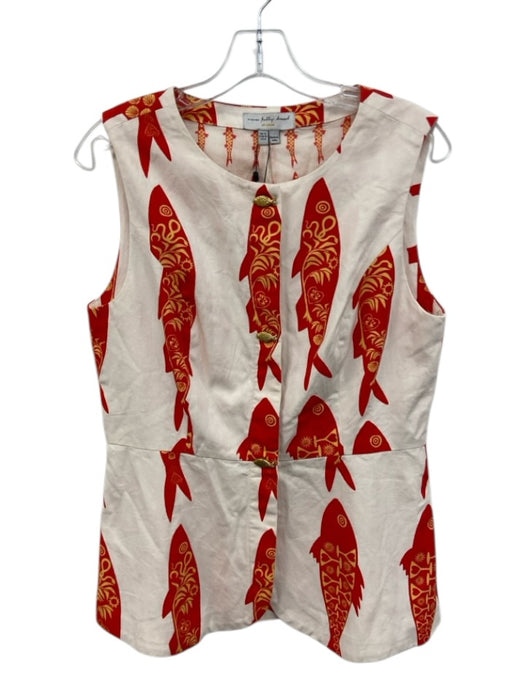 Never Fully Dressed Size 8 White, Red, Yellow Cotton Sleeveless Fish Dress White, Red, Yellow / 8