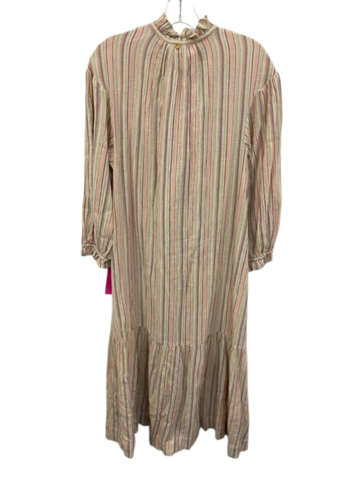 Antik Batik Size S/38 White & Multi Cotton Long Sleeve Striped Maxi Dress White & Multi / S/38