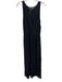 Gaudi Size 44 Black Polyester Maxi Sleeveless Surplice Beads Dress Black / 44
