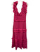 Mariuccia Size M Pink Fuschia V Neck Ruffle Maxi Sleeveless Dress Pink Fuschia / M