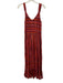 Raga Size M Red & Blue Viscose Sleeveless Stripe Metalic Embroidered Dress Red & Blue / M