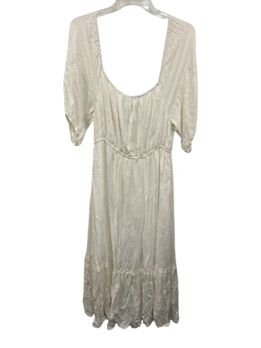 Tigerlily Size 10 White Viscose Long Sleeve Wide Neck 1/2 sleeve Stretch Dress White / 10