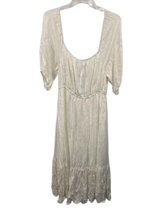Tigerlily Size 10 White Viscose Long Sleeve Wide Neck 1/2 sleeve Stretch Dress White / 10