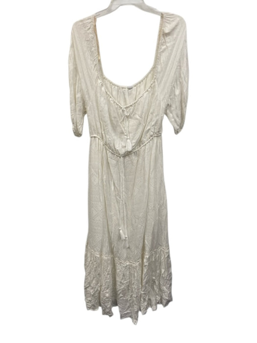 Tigerlily Size 10 White Viscose Long Sleeve Wide Neck 1/2 sleeve Stretch Dress White / 10