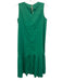 Mariuccia Size M Green Cotton Rivets Midi Pleats Dress Green / M