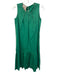 Mariuccia Size M Green Cotton Rivets Midi Pleats Dress Green / M