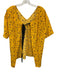 Marni Size 44 Yellow, Purple, Green Silk Short Sleeve Floral Tie Neck Top Yellow, Purple, Green / 44